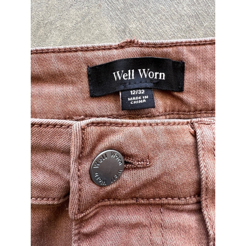 Well Worn Womens High Rise Straight Leg Pants Terracotta Brown Size 12/32 - Picture 2 of 7